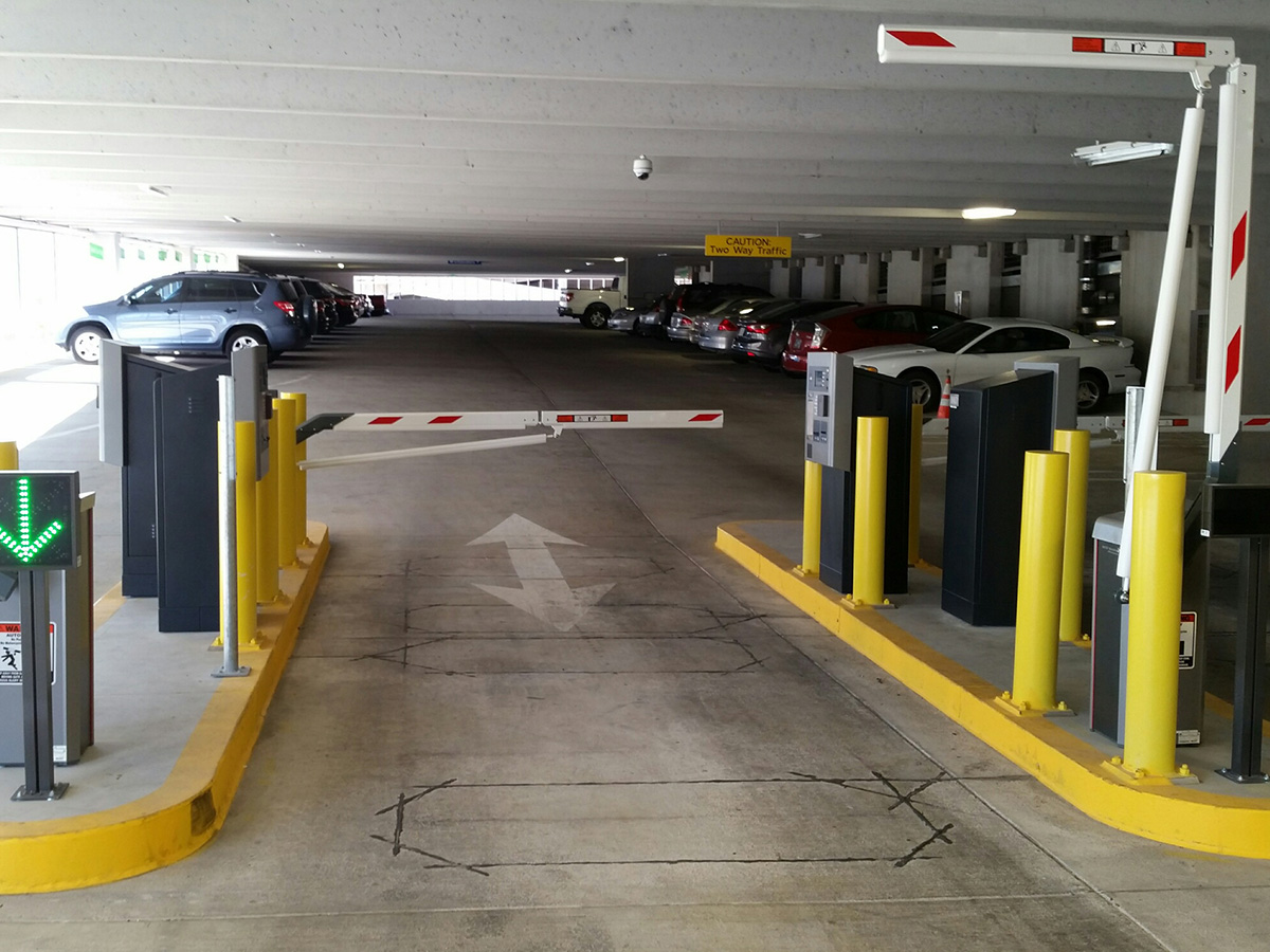 ticketing parking system in a parking garage